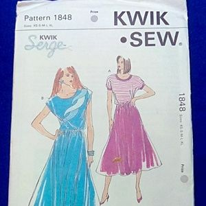 Vintage Kwik Sew Pull on Dress sz XS-S-M-L-XL